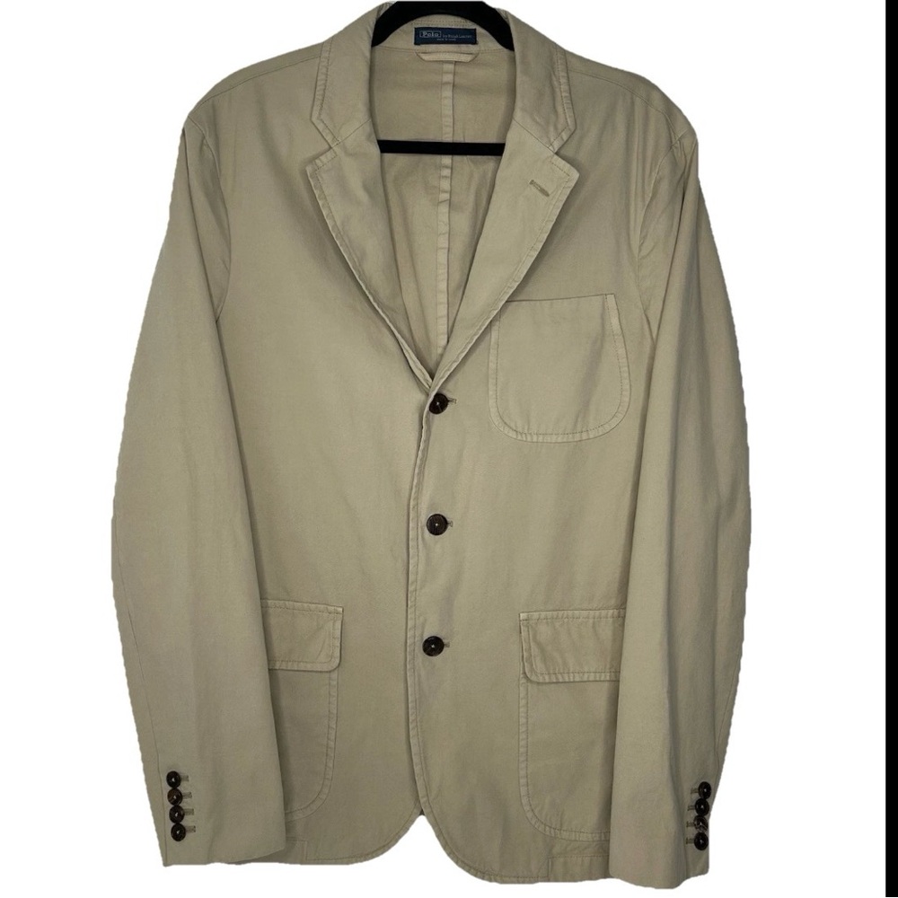 New Polo Ralph Lauren Men Beige Tan Sportswear Coat Utility Jacket sz 42 Regular